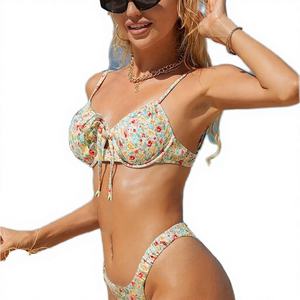 Nouveau Maillot de Bain Une Pièce Sexy Bohème à Imprimé Floral 2026 avec Logo à la Taille et Dos Nu pour la Plage - Product Image 1