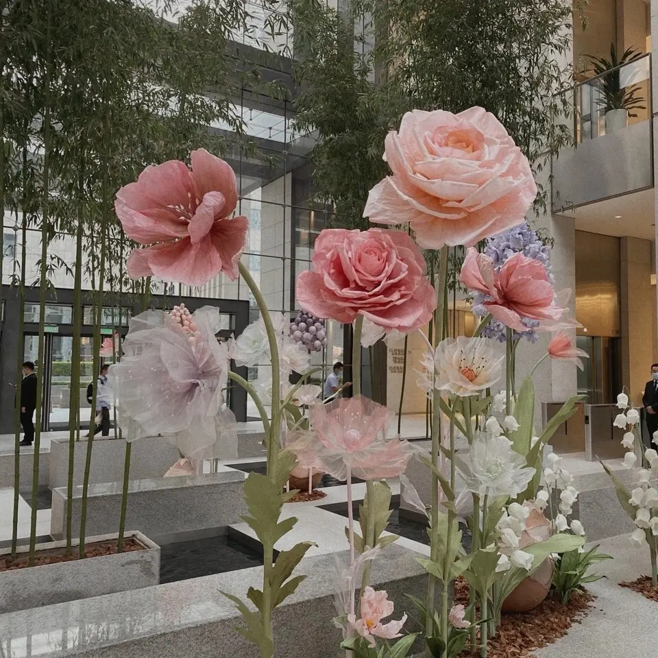 V221 nuovo arrivo Design gigante peonia artificiale fiori lino artificiale grandi fiori giganti di seta per il matrimonio san valentino