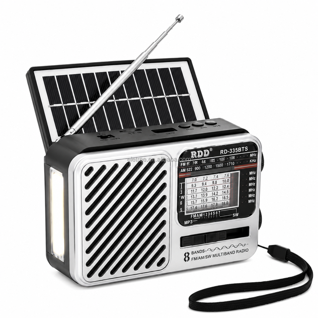 ELETREE RD-335BTS RD-335BT 8 Band FM AM SW Solar Radio Emergency Radio with BT USB TF Player Rechargeable Torch Light