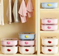 Boîte de rangement confortable en plastique avec couvercle pour sous-vêtements, organiseur de tiroir à compartiments pour chaussettes et lingerie, pour placard