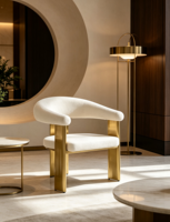 Chaise de salle à manger moderne avec accoudoirs, revêtement en velours, pieds en acier inoxydable, design ergonomique, construction durable pour l'école et la maison