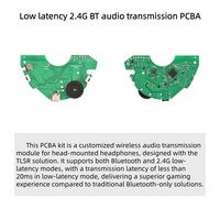 Casque de jeu sans fil à faible latence (<20 ms) avec puce Telink 2.4G + BT personnalisée, réduction de bruit et son DSP