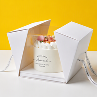 Boîte à gâteau de mariage jetable personnalisée avec fenêtre transparente, boîte à gâteau au tiramisu de Noël pour fête