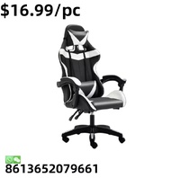 Chaise de jeu de course d'ordinateur en cuir PU confortable et bon marché avec repose-pieds
