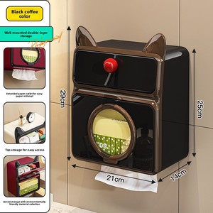 Caja de almacenamiento para papel higiénico, caja de pañuelos para baño, almacenamiento de papel higiénico montado en la pared - Product Image 6