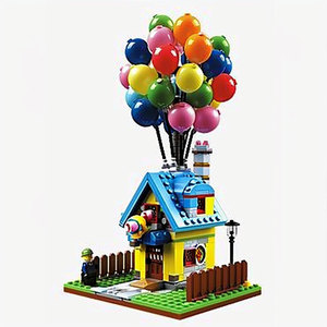 Flying House Balloon Adventure Building <b>Blocks</b> Toy For Kids 4-6Y <b>Plastic</b> Miniature Assembly Kit Architecture DIY Model - Product Image 4