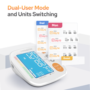 TRANSTEK 블루투스 무료 APP 대형 화이트 백라이트 스크린 디지털 혈압 기계 bp 모니터 암형 혈압계 - Product Image 6