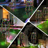 Lumière décorative en osier LED solaire IP65 étanche en plastique pour villa, cour, hôtel et éclairage de jardin paysager