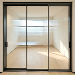 Porte coulissante d'entrée en verre trempé imperméable Deioux avec isolation thermique pour bureaux et commerces, OEM ODM personnalisé - Product Image 1
