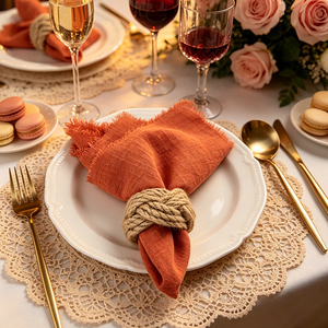 Serviettes en <span class=keywords><strong>coton</strong></span> vert sauge à franges, serviettes <span class=keywords><strong>de</strong></span> table carrées en <span class=keywords><strong>gaze</strong></span> texturée pour la maison, les mariages, les fêtes, décoration <span class=keywords><strong>de</strong></span> table occidentale raffinée - Product Image 4