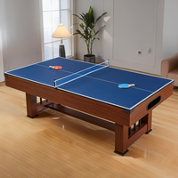 Table de billard scandinave 3-en-1 de 7/8/9 pieds avec système de retour automatique pour billard, ping-pong et repas – Style nordique pour tables de snooker et de billard