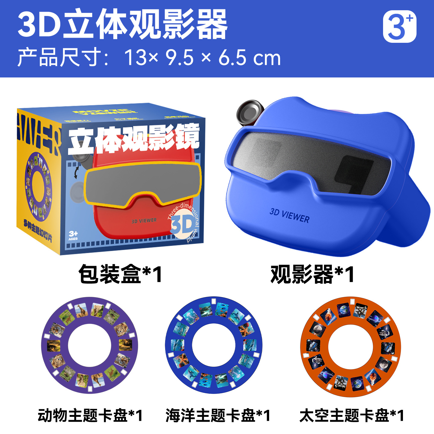 Reproductor de películas 3D [azul] 3 proyectores