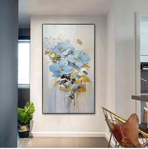 Fabbrica all'ingrosso di 100% ad alta trama opera d'arte fatta a mano soggiorno decorazione <span class=keywords><strong>realismo</strong></span> pittura a olio di fiori - Product Image 1