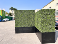 Panneaux muraux verticaux en buis synthétique artificiel, feuillage vert, imitation forêt, clôture en faux gazon, décoration murale, mur végétal pour serre