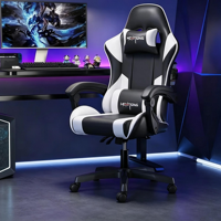 Chaise de jeu inclinable pour e-sport, chaise de bureau en cuir PU réglable en hauteur pour joueur, utilisation à domicile