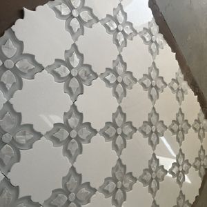 Mosaïque de pierre d'ardoise beige naturelle, carrelage rond, médailleau en jet d'eau, pavés de jardin - Product Image 5