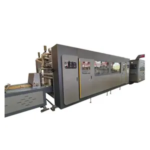 Carton packaging machinery automatic flexo ink 2 colors printer slotter die-cutter machine with folder gluer part in line