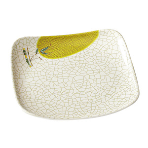Platos cuadrados de melamina para restaurantes, hoteles, comedores, imitación de porcelana, vajilla de comida rápida con diseño de plantas - Product Image 3
