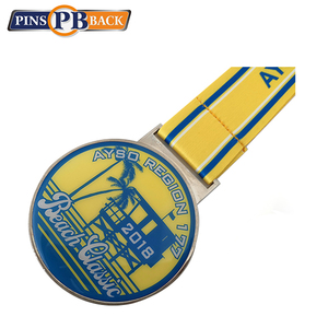 En blanco al por mayor en blanco metal voleibol corriendo maratón deportivo medallas de <span class=keywords><strong>la</strong></span> medalla con cinta - Product Image 4