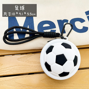Monedero de silicona con estampado tipográfico de moda, mini soporte para auriculares, bolsa para monedas, llavero con dijes, llavero de baloncesto - Product Image 5