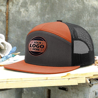 Casquettes de baseball classiques de haute qualité à 7 panneaux avec logo brodé 3D personnalisé, visière plate, casquettes de sport pour hommes