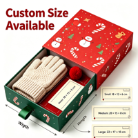 Boîte cadeau de Noël personnalisée, boîte coulissante en papier pliable rouge et verte imprimée pour l'emballage de cadeaux de Noël