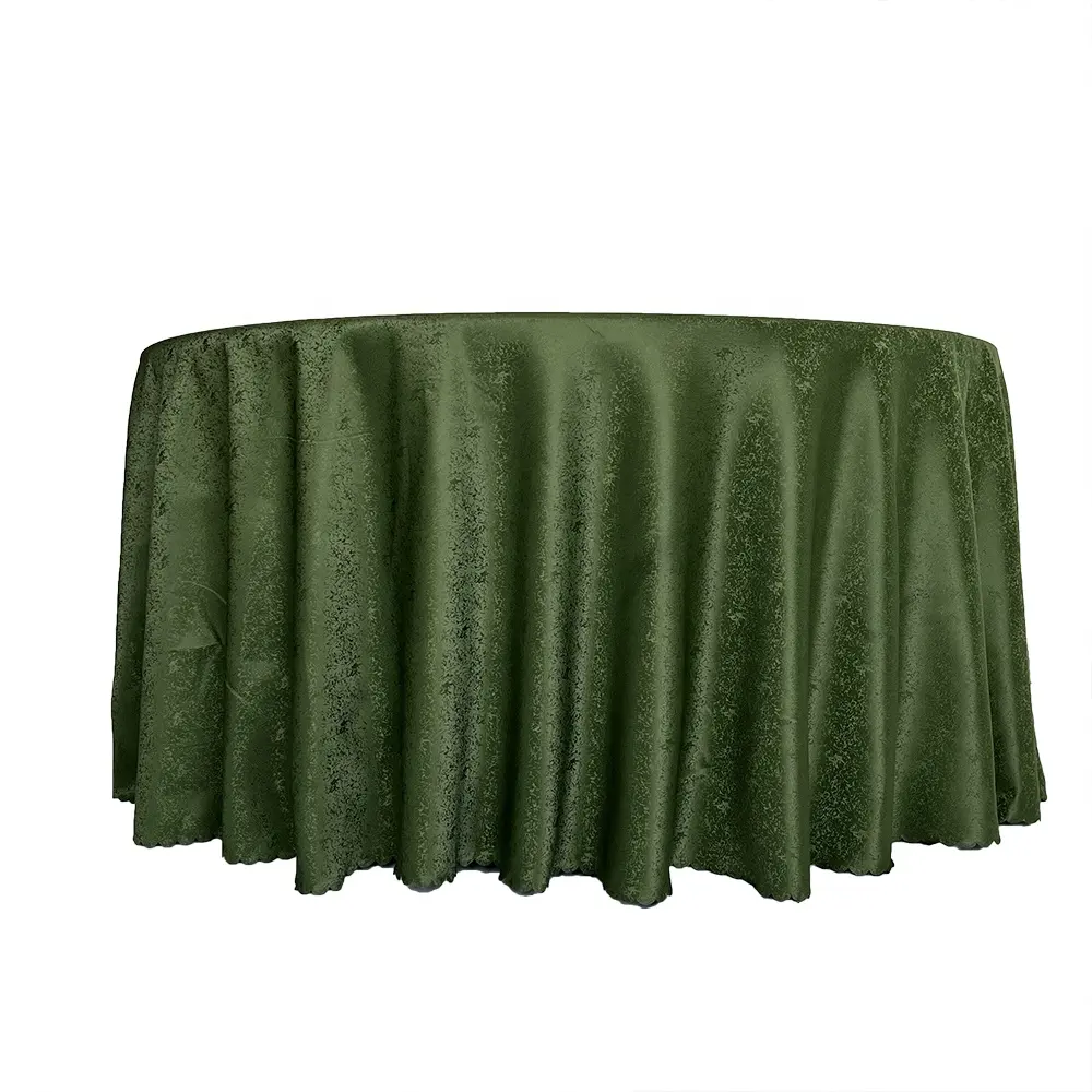 Premium Polyester Fabric Table Cloth Damask Army Green Tablecloth for Wedding Party Banquet Events Hotel Restaurant