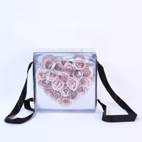 Savon en forme de rose, boîte cadeau à main en forme de cœur, cadeau de la Saint-Valentin, bouquet de savon en forme de rose