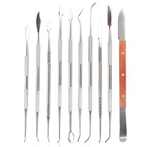 In acciaio inossidabile materiale da intaglio in resina composita da 10 pezzi cucchiaio di cera di riempimento per odontotecnico stampo a cera coltello da intaglio - Product Image 4