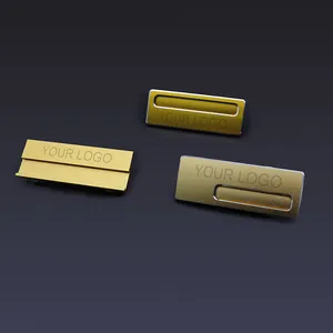 Personal isierte 3d Gold Metall Aluminium graviert recycelte wieder verwendbare bedruckte Harz Epoxy Gold Namensschild benutzer definierte Namensschild mit Logo