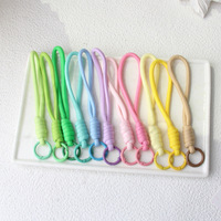 Porte-clés en corde de nylon multicolore, anneau, cordon, bracelet, porte-clés, macaron, mode, téléphone portable, bracelet de poignet extérieur, porte-clés