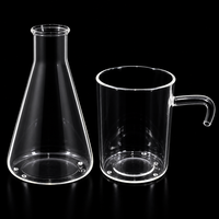 Bécher en quartz à double tube personnalisé avec poignée et bec verseur, en silice fondue de haute pureté, verrerie de laboratoire, récipient chimique, services de soudage et de découpe