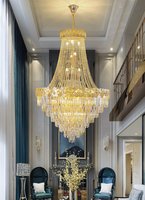 Lustres en cristal contemporains, plafonniers de luxe, luminaires suspendus à LED pour plafonds hauts