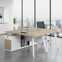 Bureau de direction moderne en L en bois, réglable, avec tiroir utilitaire, couleurs personnalisables, support de logo, garantie de 2 ans - Offre Spéciale