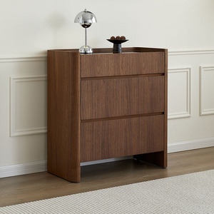 Table de chevet en <span class=keywords><strong>bois</strong></span> au design nordique simple du milieu du siècle, avec armoire de rangement et tiroirs, petite table autoportante pour chambre à coucher - Product Image 5