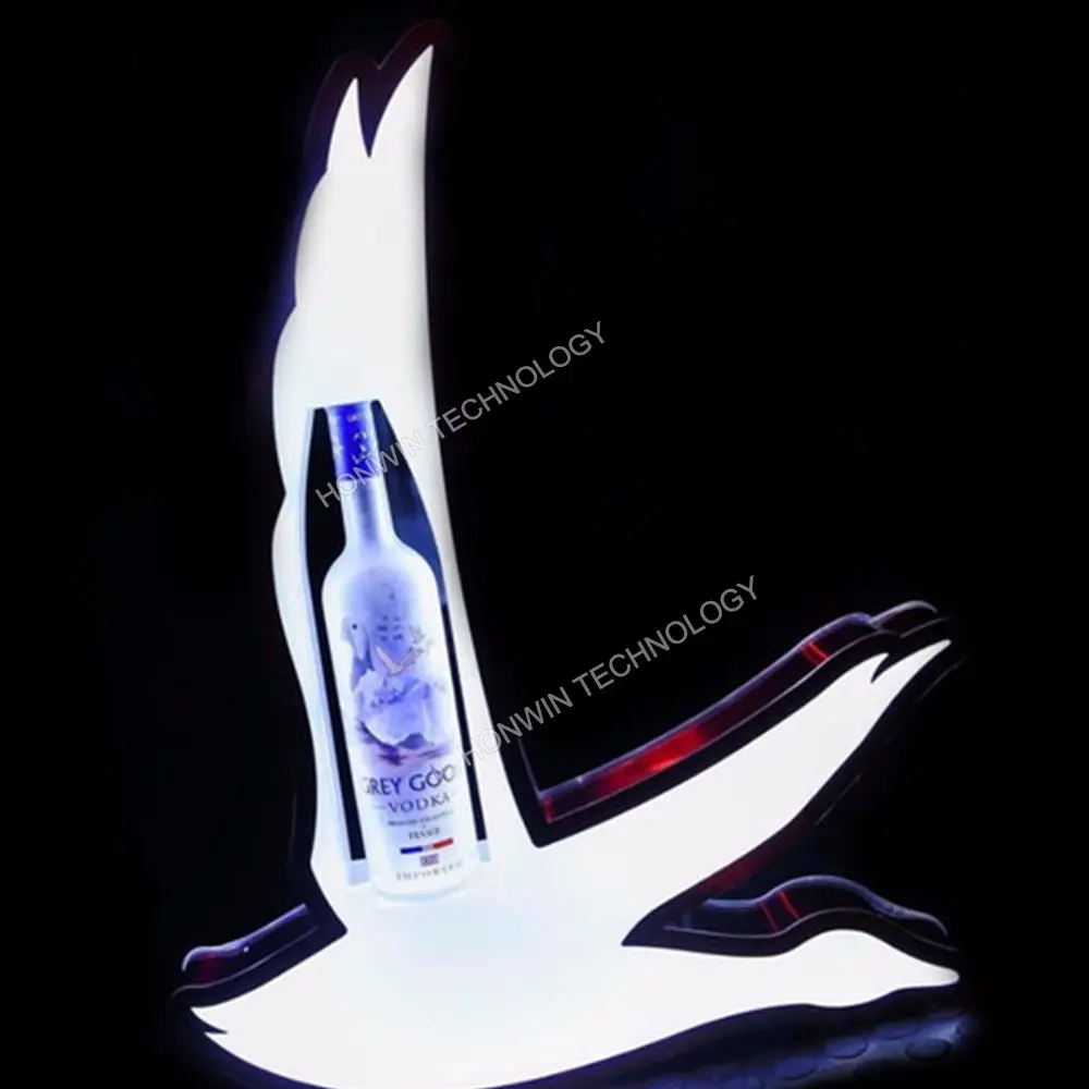 Hộp Đêm LED Glow grey Goose Vodka Chai Presenter Champagne glorifier Giá rượu chủ Whisky đứng hiển thị Neon thanh dấu hiệu