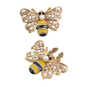 Mancuernillas de Aleación con Forma de Abeja y Diamantes de Imitación para Mujer, para Bodas, Compromisos y Eventos Empresariales - Product Image 5