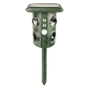 Ultrasonic Rodent Repeller High Power Bird Repeller Solar Powered Animal Repellent With 4 Louder