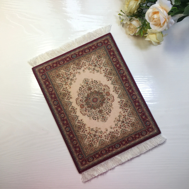 Customize LOGO 27X18cm High Quality Azerbaijani Style Persian Rug Mini Mouse Pad Doll House Rug Laptop Mouse Pad Table Mat