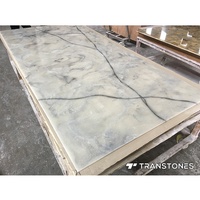 Comptoir de cuisine au design moderne, pierre artificielle flexible décorative pour hôtel, dalle de pierre d'albâtre, onyx rétroéclairé, transtones TA-117