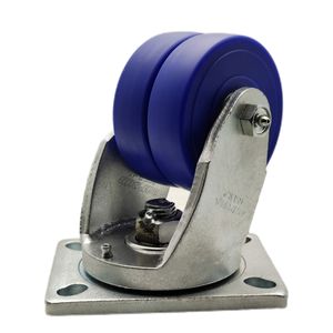 Super Heavy Duty 4 Zoll Blue MC <span class=keywords><strong>Nylon</strong></span> Doppelrad-Lenk rollen Industries tahl rollen für Möbel und Geräte - Product Image 1