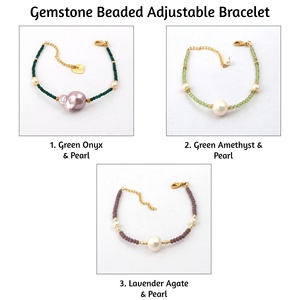 วางซ้อนกันได้สีเขียวนิลมินิลูกปัดเครื่องประดับอัญมณีสร้อยข้อมือมุกเสน่ห์ปรับกุ้งก้ามกรามเครื่องประดับกรงเล็บเครื่องประดับแฟชั่นที่เรียบง่าย - Product Image 2