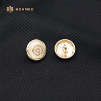 Kancing Logam Kustom HONMEO Desain Logo Heksagonal Lapisan Emas untuk Blazer Seragam