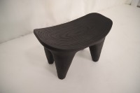 Tabouret convertible contemporain en bois massif en forme de lingot, petit pouf moderne pour entrée, chambre, appartement, mobilier de maison