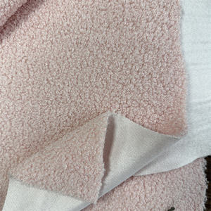 Vente en gros 100% polyester double face bouclé Sherpa Teddy <span class=keywords><strong>laine</strong></span> couverture tissu hiver femmes manteaux et vêtements <span class=keywords><strong>tissus</strong></span> - Product Image 4