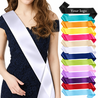 Ruban personnalisé en satin vierge multicolore avec logo et texte, accessoire de fête pour mariages, enterrements de vie de jeune fille et événements de remise des diplômes