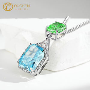 OUCHEN kalung liontin berlian dewasa untuk wanita, perhiasan Lab emas 9k emas <span class=keywords><strong>14k</strong></span> emas 18k - Product Image 2