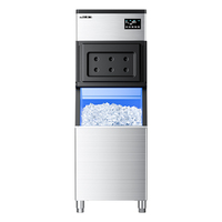 Machine à glaçons commerciale entièrement automatique, économe en énergie, en acier inoxydable, refroidie par air, haute productivité, production quotidienne de 130 kg, pour restaurants