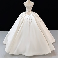 Robes de mariée traditionnelles Jancember JFH162 en satin orné de perles