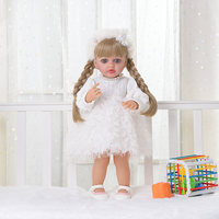 Muñeca Bebé Reborn de Silicona Suave con Función Musical, 55 CM, 22 Pulgadas, Cabello Largo Realista, Muñeca Reborn Artística, Juguete para Niños